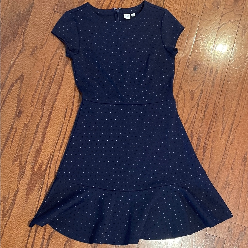 GAP Navy Blue Mini Dress with Polka Dots